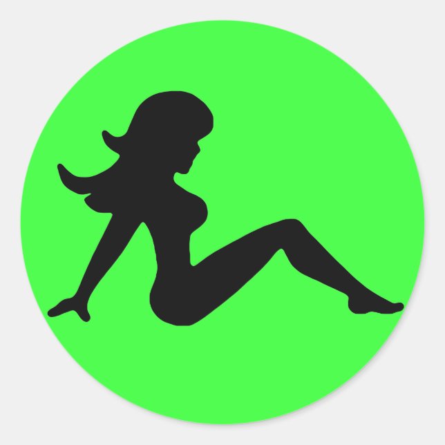 Trucker Girl Classic Round Sticker (Front)