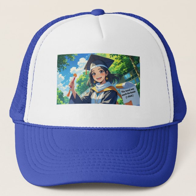 Trucker Hat- Graduation Funny Quote. Trucker Hat (Front)