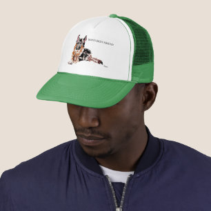 Trucker Hat : man's best friend German shepherd