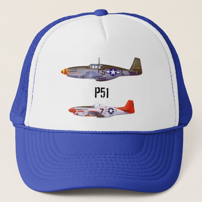 Trucker Hat p51 fighter planes by highsaltire (Front)