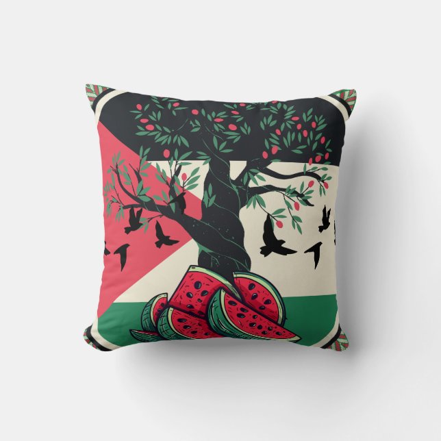 Trucker Hat Throw Pillow (Front)