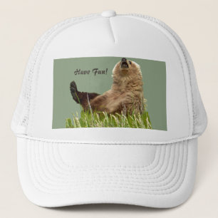 Trucker hat w/ playing cub