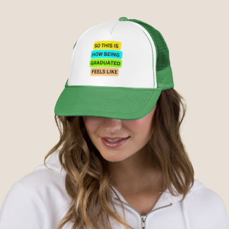 Trucker Hat white & green  SO_THIS_IS_HOW_BEING_GR