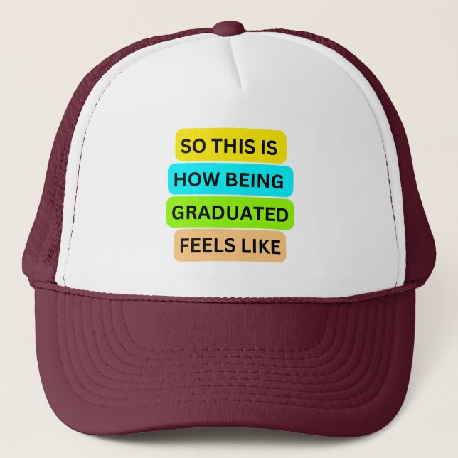 Trucker Hat white & maroon SO_THIS_IS_HOW_BEING_G (Front)