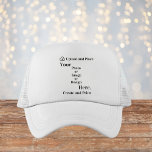 Trucker Hat Your Design or Photo Upload<br><div class="desc">Easily create with this customizable template that lets you upload your artwork directly from your device! Use Zazzle’s tools to personalize further with images, and text. The possibilities are limitless for personal use, business needs, or special occasions like weddings. If you need assistance customizing your design or wish to explore...</div>