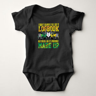 Trucker Logbook Funny Truck Driver Tractor Trailer Baby Bodysuit