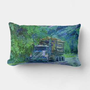 Trucker Logging Truck Lorry Heavy Transport Gift2 Lumbar Pillow