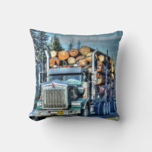 Trucker Logging Truck Lorry Heavy Transport Gift5 Throw Pillow