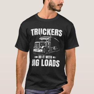 Trucker  Men Truck Driver Husband Semi Trailer  3 T-Shirt