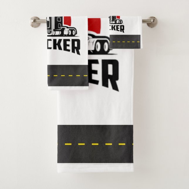 TRUCKER Personalized Gift and Guest  Bath Towel Set (Insitu)