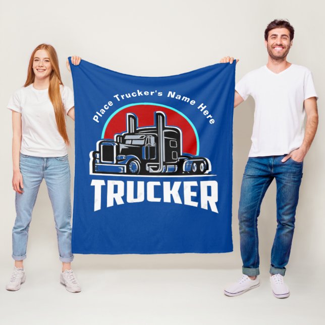 Trucker Personalized Gift Blanket (In Situ)