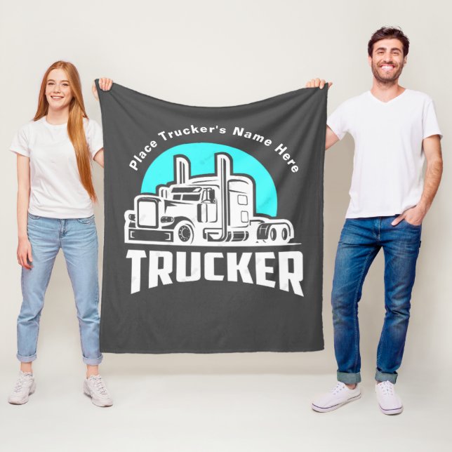 Trucker Personalized Gift Blanket (In Situ)