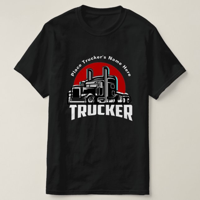 Trucker Personalized  Gift T-Shirt (Design Front)