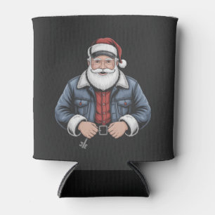 Trucker Santa Claus Funny Truck Driving Christmas Can Cooler