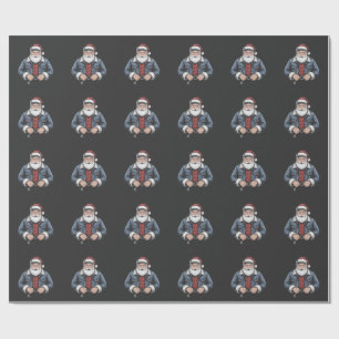 Trucker Santa Claus Funny Truck Driving Christmas Wrapping Paper