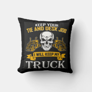 Trucker  throw pillow