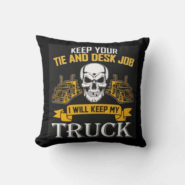 Trucker  throw pillow (Front)