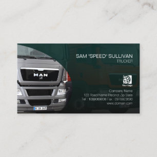 Trucker Transportation Haulage Silver Truck Front Business Card