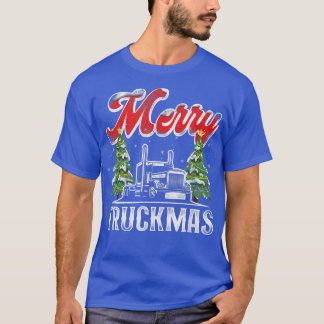 Trucker Truck Driver Christmas Pun Vintage Merry T T-Shirt