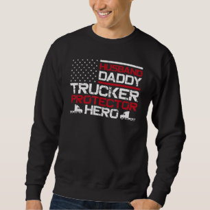 Trucker Truck Driver Dad Father Vintage American U Sweatshirt