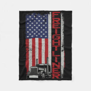 Trucker Truck Driver Halloween Pun Vintage Usa Ame Fleece Blanket