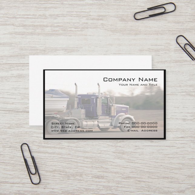 Trucker Trucking Business Card (Front/Back In Situ)