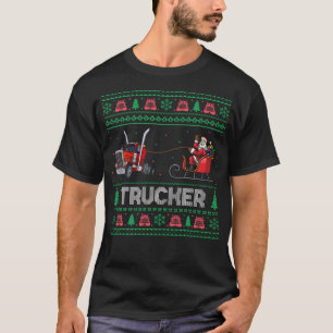 Trucker Ugly Sweater Christmas Funny Santa