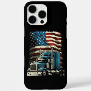 Trucker US American Flag For Patriotic Truck Drive iPhone 16 Pro Max Case