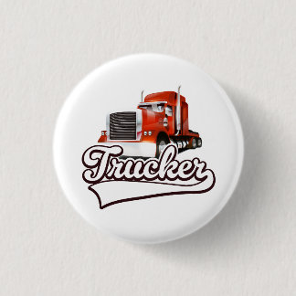 Trucker vintage logo 1 inch round button