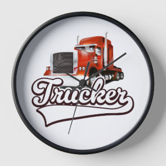 Trucker vintage logo clock