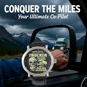 Trucker With Anger Issues Skull Watch
