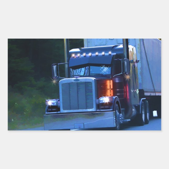 Truckers, Big Rig Cargo Truck Art Sticker (Front)