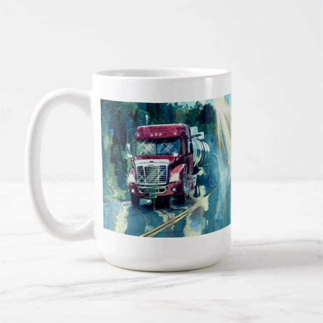TRUCKERS BIG RIG TRUCK STOP DRINKING MUGS (Left)
