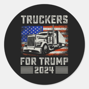Truckers For Trump American Flag - Trump Vintage F Classic Round Sticker