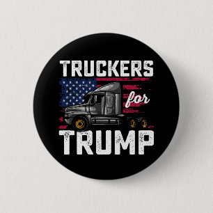 Truckers For Trump Presidential Election Vintage 2 Inch Round Button
