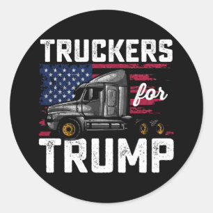 Truckers For Trump Presidential Election Vintage Classic Round Sticker