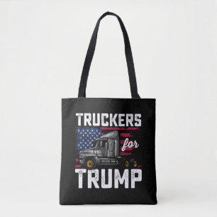 Truckers For Trump Presidential Election Vintage Tote Bag