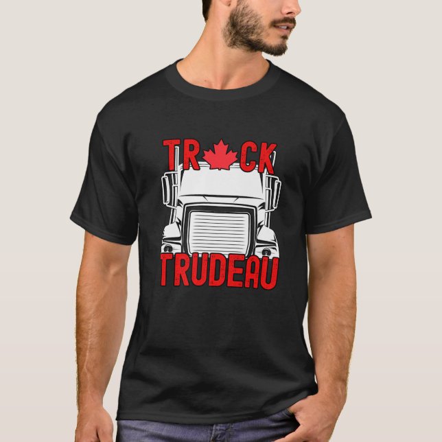 Truckers Freedom Convoy 2022 Truck Trudeau Mandate T-Shirt (Front)