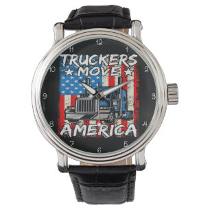Truckers Move America: Distressed Flag Style Watch