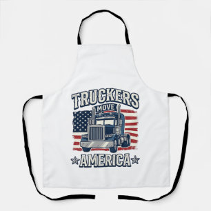 Truckers Move America Vintage Truck Shirt Design_1 Apron