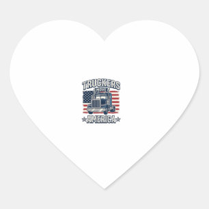 Truckers Move America Vintage Truck Shirt Design_1 Heart Sticker