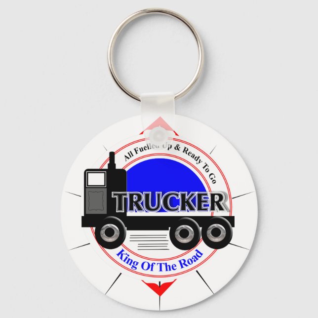 Truckers Novelty King Of The Road Graphic Keychain (Front)