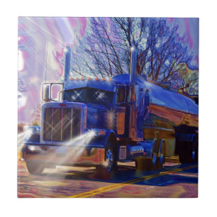 Truckers Tanker Lorry Heavy Transport Gift Tile