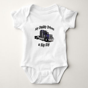 Truckers - Teamsters - Maroon Big Rig - Dad Baby Bodysuit
