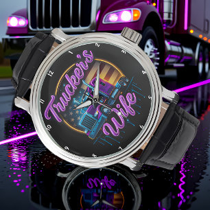 Trucker's Wife: Neon Flag, Gold Rim Watch