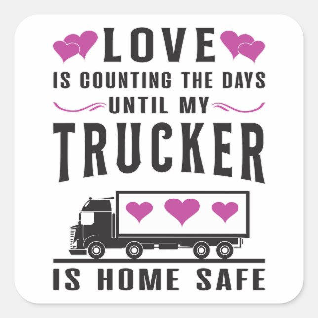 Truckers Wife Trucker Wife Love Truck Gift Idea Square Sticker (Front)