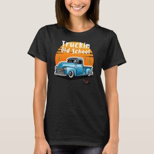 Truckin Old School Vintage Retro Pickup Truck Cact T-Shirt