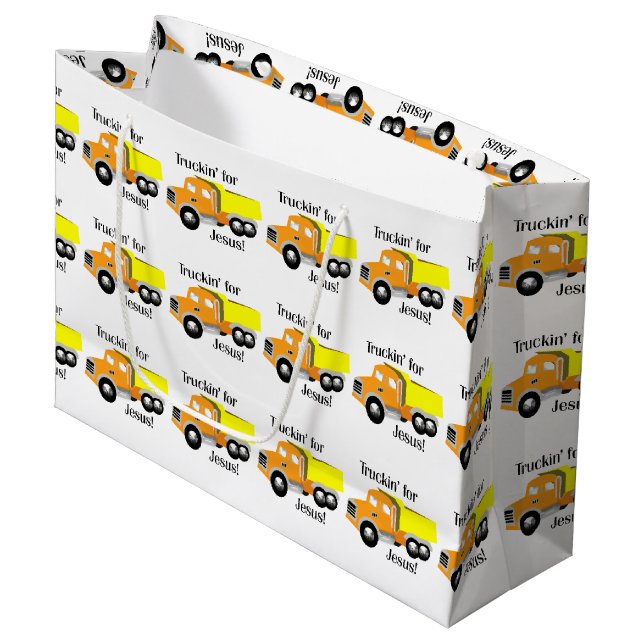 Truckin' pour le grand sac cadeau de Jésus Enfants (Devant Angle)