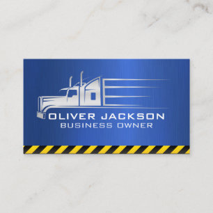 Trucking Blue Metallic Background Business Card