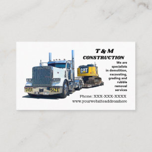 Trucking Construction Demolition Rubble Hauling  Business Card